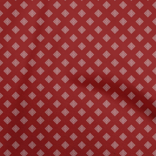 oneOone Georgette Viscose Red Fabric Geometric Sewing Material Print Fabric By The Yard 42 Inch Wide