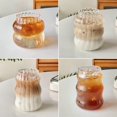 thumbnail image 2 of [] 14oz. Drinking Glasses Ripple Glass Cups  American Latte Coffee Cup Milk Juice Glass Cup, 2 of 6