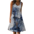thumbnail image 1 of SMihono Robes d'Été Bohémiennes pour Femmes Grande Taille Mode Décontractée Sexy Col Carré Imprimé Robes d'Été Sans Manches Robe Pull, 1 of 5