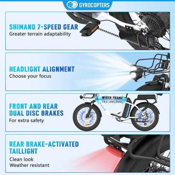 Gyrocopters iCaddy Foldable Electric Bike | UL 2849 | 15.6AH