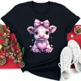 thumbnail image 1 of Meichang T-Shirts Graphiques pour Femmes, T-Shirts de la Saint-Valentin, Imprimé Amour Doux, Manches Courtes, Col Rond, Chandail Ample, Hauts de Vacances Décontractés, 1 of 5