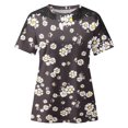 thumbnail image 1 of TopLLC Women's Plus Size Tops Short Sleeve Crewneck T Shirt Loose Fit Lace Stitching Shirts Solid Hollow Out Ruffle Tunic Tops, 1 of 5