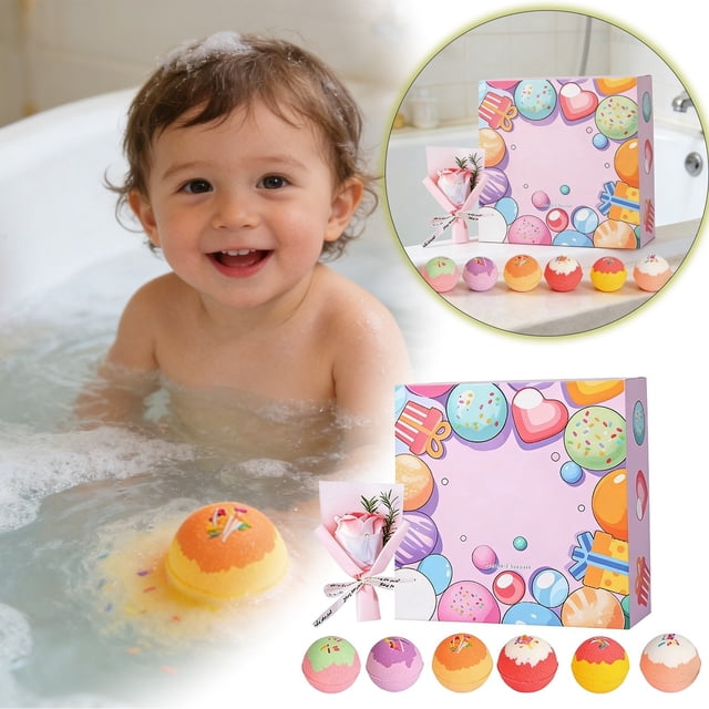 Natural Bath Bombs Set for Relaxation and Nourishment with Baking Spa Products