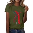 thumbnail image 1 of LUOGENLI T-shirts pour Femme pour Femmes T-Shirt pour Femme Col Rond Haut Imprimé T-Shirt pour Femme T-shirts à Manches Courtes pour Femmes T-Shirt Graphique Fête de la Saint-Patrick Vert Armée P, 1 of 4