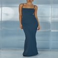 thumbnail image 2 of Robe de Soirée Ajustée Sans Manches Dos Ouvert Couleur Unie pour Femmes, 2 of 5