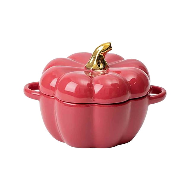 Bowls for Kitchen Ceramic Bowl with Lid Stew Pot Pumpkin Pot Household Kitchen Cutlery Rice Bowl Pot Lid Holder