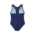 thumbnail image 2 of Speedo Girls Solid Racerback One Piece Thick Strap Swimsuit - Blueprint, Size: 12, 2 of 2
