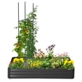 thumbnail image 1 of Outsunny Raised Garden Bed with 2 Trellis Tomato Cages, Black, 1 of 9