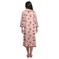thumbnail image 3 of Moomaya Robe de Nuit Imprimée Longueur Genou en Coton avec Bordure en Dentelle Manches 3/4 pour Femmes, 3 of 5