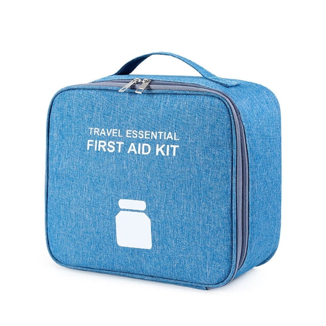 maytalsory Emergency Organizer Zipper Waterproof Household Empty Storage Bag Classification Dust-proof Students Pill Case for School Blue Large