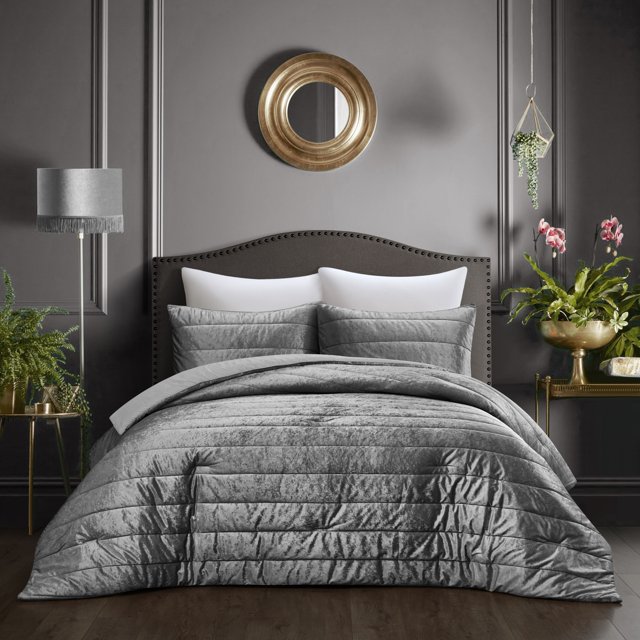 Grace Living Zymir Ensemble de Couettes en Velours Écrasé - Canal Touffeté