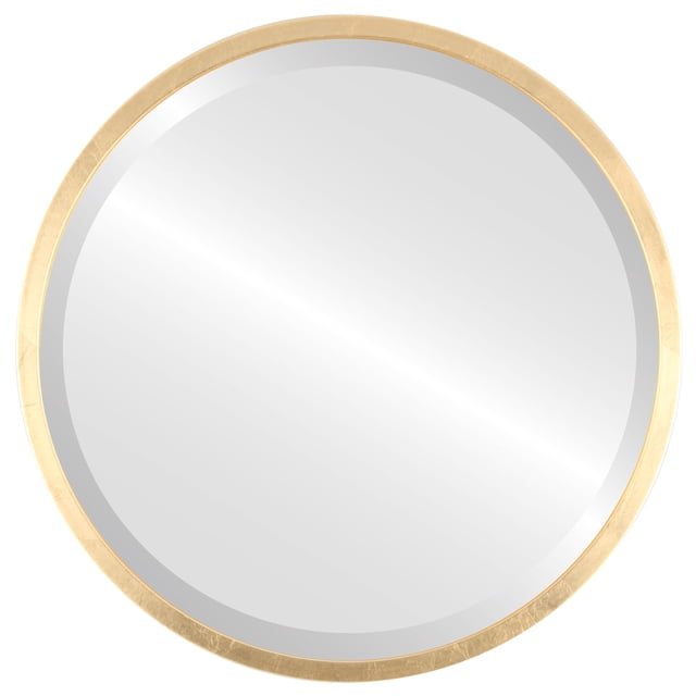 Miroir Rond Encadré London - Feuille d'Or - 15 Pouces x 15 Pouces