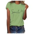 thumbnail image 1 of JIRNDf T-Shirts pour Femmes Hauts Tendance Été Printemps Mode Décontractée Imprimé Floral Manches Courtes T-Shirts Graphiques Mignons pour Femmes Chemises Vert P, 1 of 3