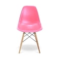 thumbnail image 3 of Pink Eiffel Chair With Natural Wood Legs, Chair ideal for Dining Room, Kitchen, Living Room., 3 of 3