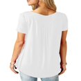 thumbnail image 5 of MesaSe Tunique à Basque Ample à Col en V pour Femmes, Hauts d'Été Amples à Manches Courtes, Blouse Décontractée Blanche XXXXXL, 5 of 5