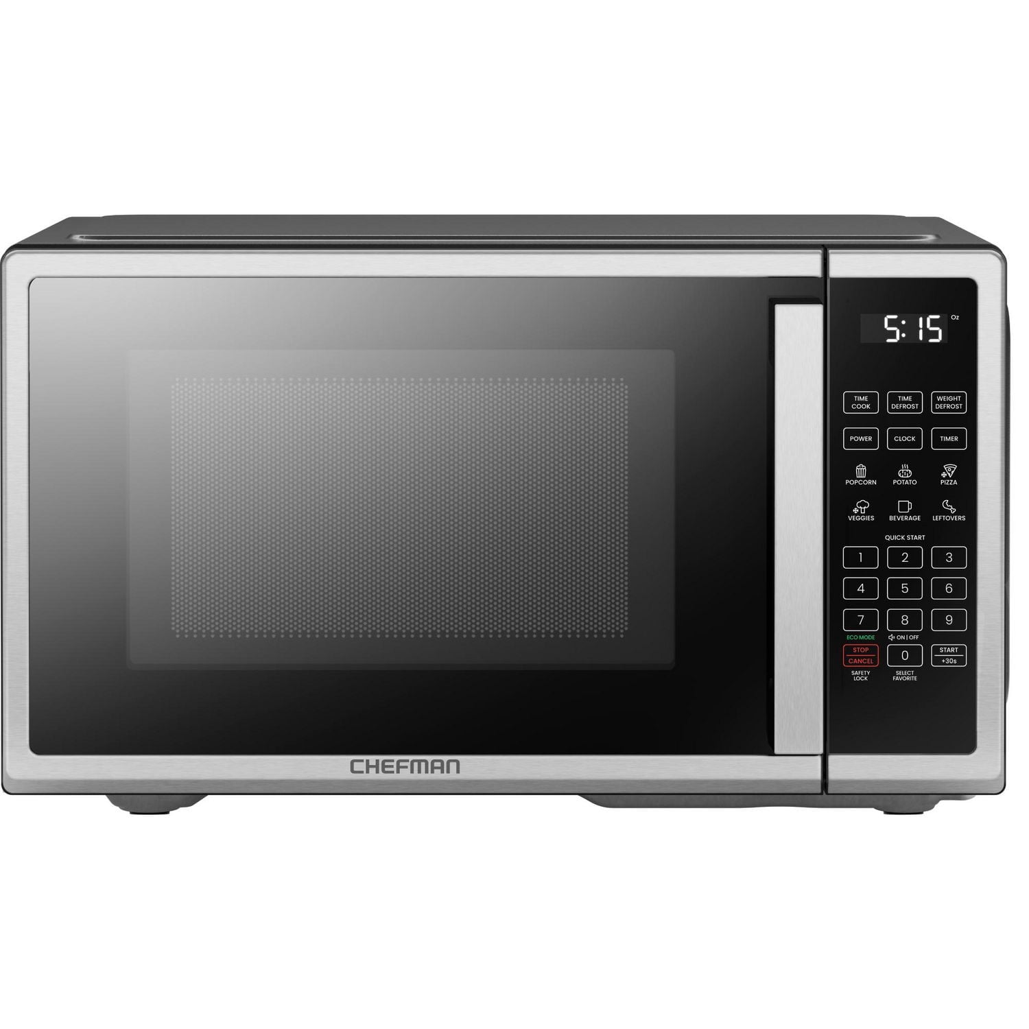 Chefman 20L (0.7 Cu ft) Countertop Microwave Oven, 700 Watts - Stainless Steel, New