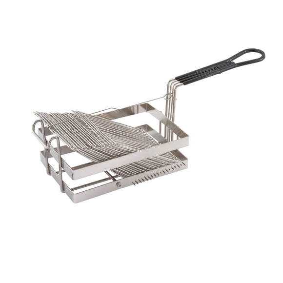 Winco TB-18, Tostada Basket For 18 6-Inch Shells, Deep Fryer Tostada Holder Basket, Commercial Heavy-Duty Tostada Fry Basket with Grip Handle