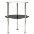 thumbnail image 1 of vidaXL 2-Tier Side Table Transparent & Black 38 cm Tempered Glass, 1 of 5