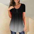 thumbnail image 4 of Baberdicy Ruched Tunic Tops for Women - Casual Short Sleeve Blouses (Leggings Matching, Spring/Summer Outfits) Black L, 4 of 5
