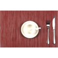 thumbnail image 3 of Sets de Table Assurés de Qualité, Vinyle Lavable Durable Croisé, Résistant à la Chaleur et Antidérapant, Protège les Tables, Décoration de Salle à Manger Élégante, Rouge Vin, 6 Pcs, 3 of 7