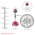 thumbnail image 3 of BodyJ4You 6PCS Belly Button Rings 6 Replacement Balls 14G Steel Aqua Pink CZ Navel Body Jewelry, 3 of 6