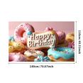 thumbnail image 3 of Colorful Donut Themed Happy Birthday Backdrop Banner Party Decorations for Birthday Party Photo Booth Props Celebration Event Decor, 3 of 4