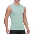 thumbnail image 2 of BADHUB Men's Quick Dry Athletic Tank Tops Compression Running High Stretch Sleeveless T Shirt Workout Performance Cut Off Tee Shirt Mint Green XXL, 2 of 5