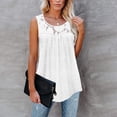 thumbnail image 4 of EGNMCR Camisoles pour Femmes Mode Débardeur d'Été pour Femme à Col Rond Sans Manches Uni Décontracté Blouse, 4 of 5
