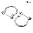 thumbnail image 3 of Unique Bargains 31mm U Shape Horseshoe D-Rings Zinc Alloy Electroplated Silver Tone 2 Pack, 3 of 5