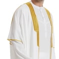 thumbnail image 3 of Pisexur Costume Renaissance pour Homme Robe Musulmane Robe Arabe Mi-Longue Style Long Manches Longues Brodé Col Montant Poche Longue Chemise Mode Décontractée Robe Costume Médiéval, 3 of 5