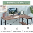 thumbnail image 4 of BestOffice Gaming Desk, Extra Large 47-Inch Modern Computer Study Workstation for Home Office & Small Spaces, Brown, 4 of 7