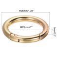 thumbnail image 2 of Unique Bargains Light Gold Round Zinc Alloy Spring Gate O Ring Snap Clip Buckle (10 Pack), 2 of 5