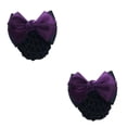 thumbnail image 3 of Decodeary Professional Hair Plate Mesh Pocket Practical Snood Net Elegant And Professional Two Bows-dark purple 2Set, 3 of 6