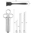 thumbnail image 2 of Stainless Steel Meat Injector Syringe with 3 Marinade Injector Needles for BBQ Grill Smoker, 2-oz Large Capacity, 2 of 7