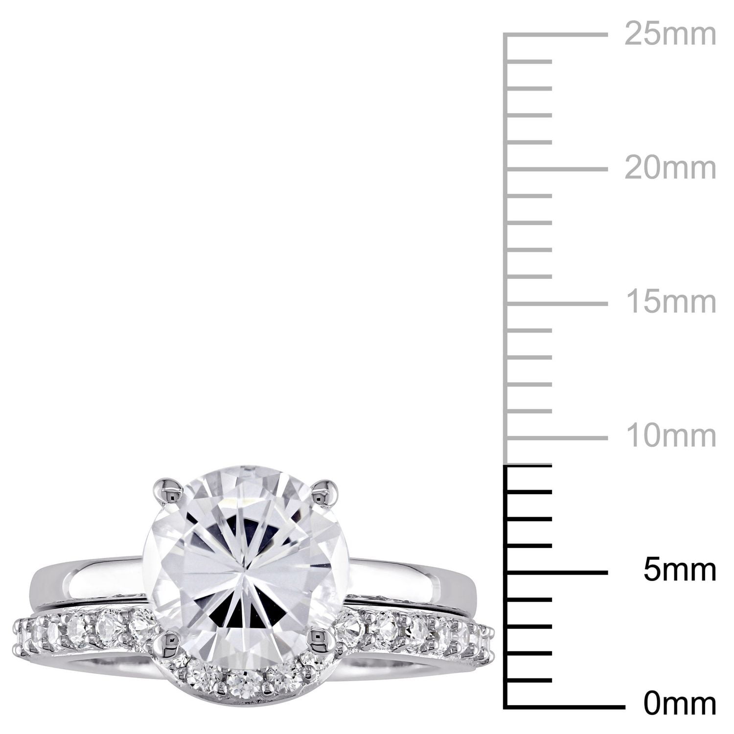 Ensemble nuptial Miabella avec saphirs blancs synthétiques 2,80 CT PBT en or blanc 10K