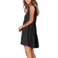 thumbnail image 2 of Penkiiy Robe Tunique d'Été pour Femme Sans Manches à Col en V Décontractée Ample Fluide Évasée Robe Débardeur S Noir, 2 of 8