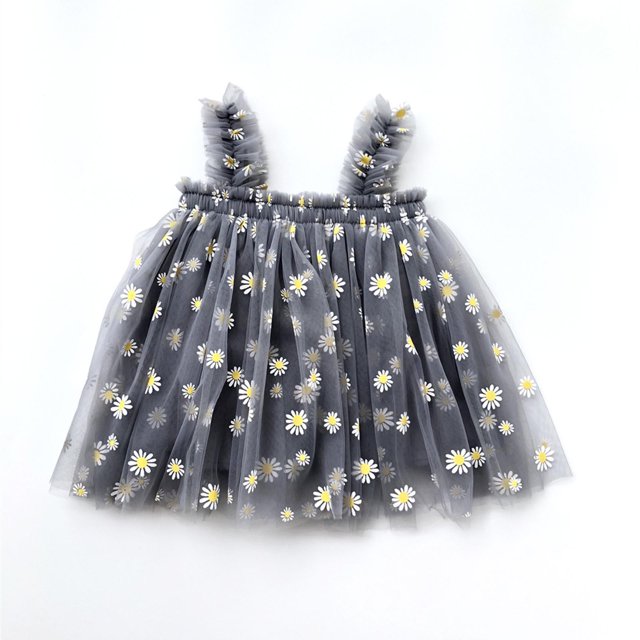 Birdeem Robe d'Été Adorable pour Bébé Filles Robe Douce Sans Manches à Bretelles Imprimé Fleurs Dentelle Robe d'Été