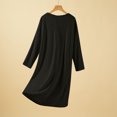 thumbnail image 4 of HongQid Chemises de Nuit Manches 3/4 Chemise de Nuit Col en V Douce Tenue de Nuit Décontractée Chemises de Sommeil Robe de Pyjama Ample avec Poitrine Rembourrée, 4 of 6