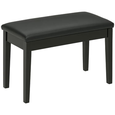 HOMCOM Tabouret-Banc de Piano Classique, Siège de Clavier Rembourré en Cuir PU Noir