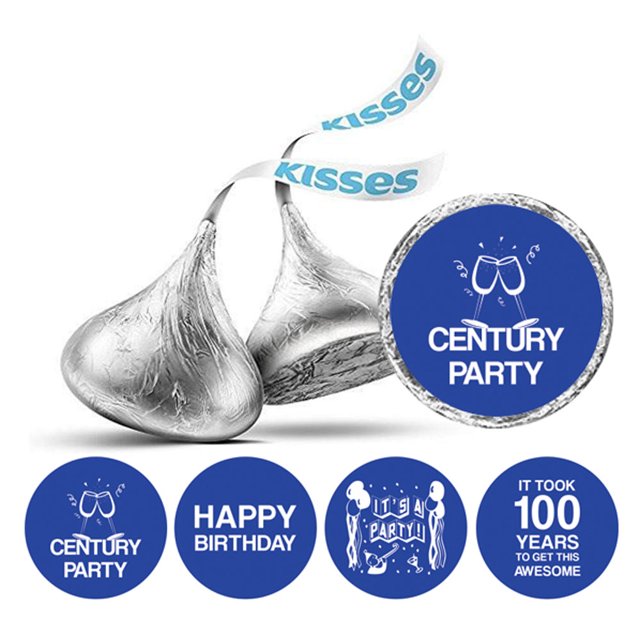 Darling Souvenir Its Took 100 Years Birthday Theme Stickers Candy Labels DIY 190 Pcs-Blue