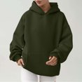 thumbnail image 2 of MeetoTime Women's Oversized Sweatshirt Fall Lightweight Long Sleeve Hoodie Fleece Pocket Pullover Tops, 2 of 6