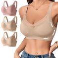 thumbnail image 1 of Kyusrd Plus Size Cut-Off Seamless Bra For Women'S 3Pcs Supportive Full Coverage Wireless Bralette Bra Adjustable Shoulder Straps Bra Soild Color Everyday Athletic Sport Bra, 1 of 9