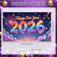 thumbnail image 2 of Colorful Fireworks 2026 New Year Banner Shiny Stars Happy New Year Display Champagne Glass Design Party Balloons 2026 Celebration Backdrop for New Year Party 2026 Celebration New Year Eve Event, 2 of 5