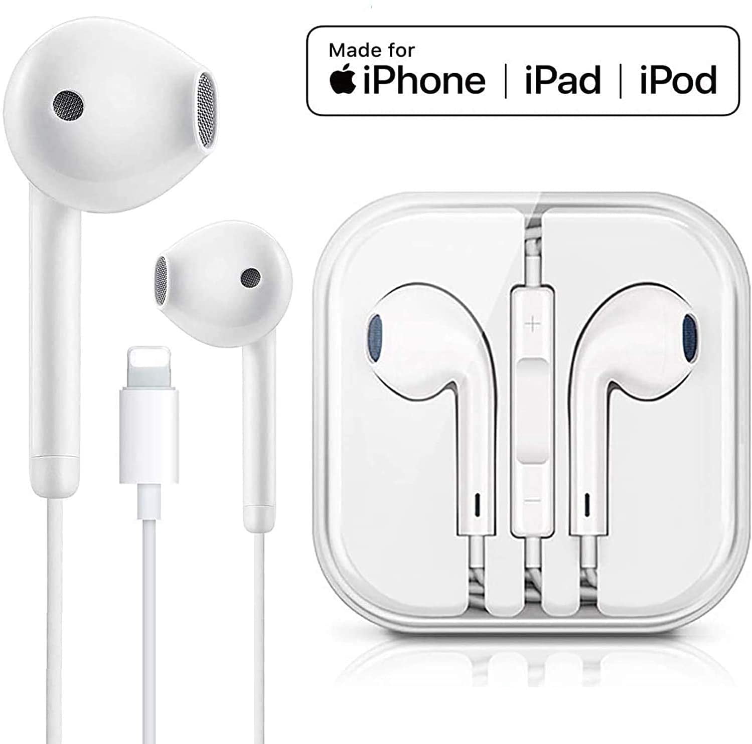 Earphones, hone Earbuds Stereo,with Mic and Volume Control, Headphones NoiseIsolating Headset Fit Compatible with iPhone Xs/XR/XS Max/iPhone 7/7 Plus iPhone 8/8Plus /iPhone X Earphones.