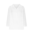 thumbnail image 4 of Timegard Blouses for Women Lightweight Lapel Neck Button Drop Shoulder Loose Tee Shirts Tops Solid Color, 4 of 6