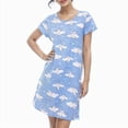 thumbnail image 4 of Kcodviy Chemise de Nuit en Coton pour Femme, Vêtement de Nuit, Chemises de Nuit en Coton pour Femmes, Manches Courtes, Chemise Décontractée, Chemises de Nuit pour Femmes Grande Taille, Robe de Nuit Imprimée, 4 of 6