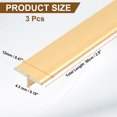 thumbnail image 2 of 3Pcs 2.9Ft x 0.47" T-Molding Floor Transition Strips, Flat Divider Strip, Gold, 2 of 6