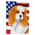 thumbnail image 1 of Carolines Treasures SS4012CHF 28 x 40 in. USA American Flag with Cavalier Spaniel House Size Canvas Flag, 1 of 1