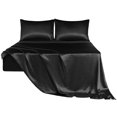 thumbnail image 1 of Unique Bargains Satin Sheet Set 4 Pcs Polyester Silky and Soft Sheets, 1 of 8