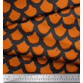 thumbnail image 2 of Soimoi Orange polyester Crepe Fabric Fish Animal Skin Print Fabric by Yard 52 Inch Wide, 2 of 3